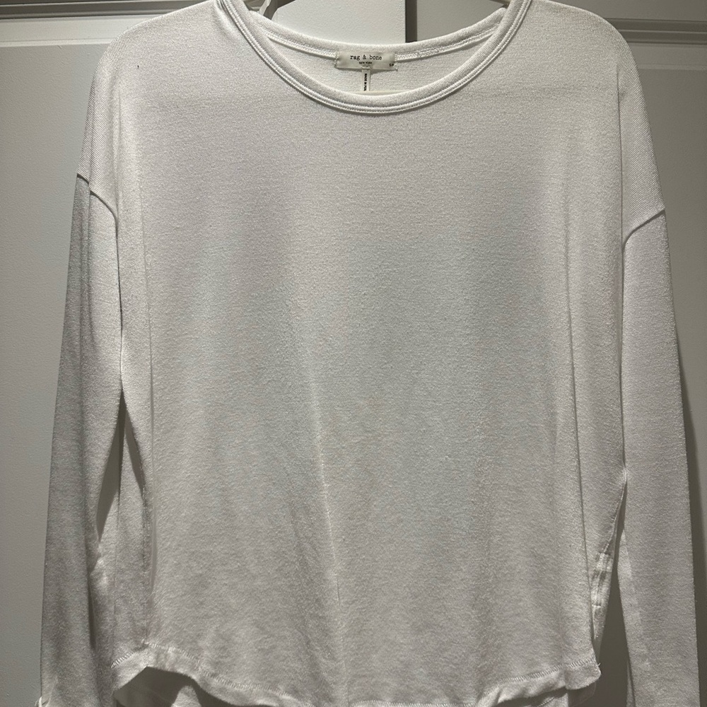 Rag & Bone Soft White Long Sleeve Top